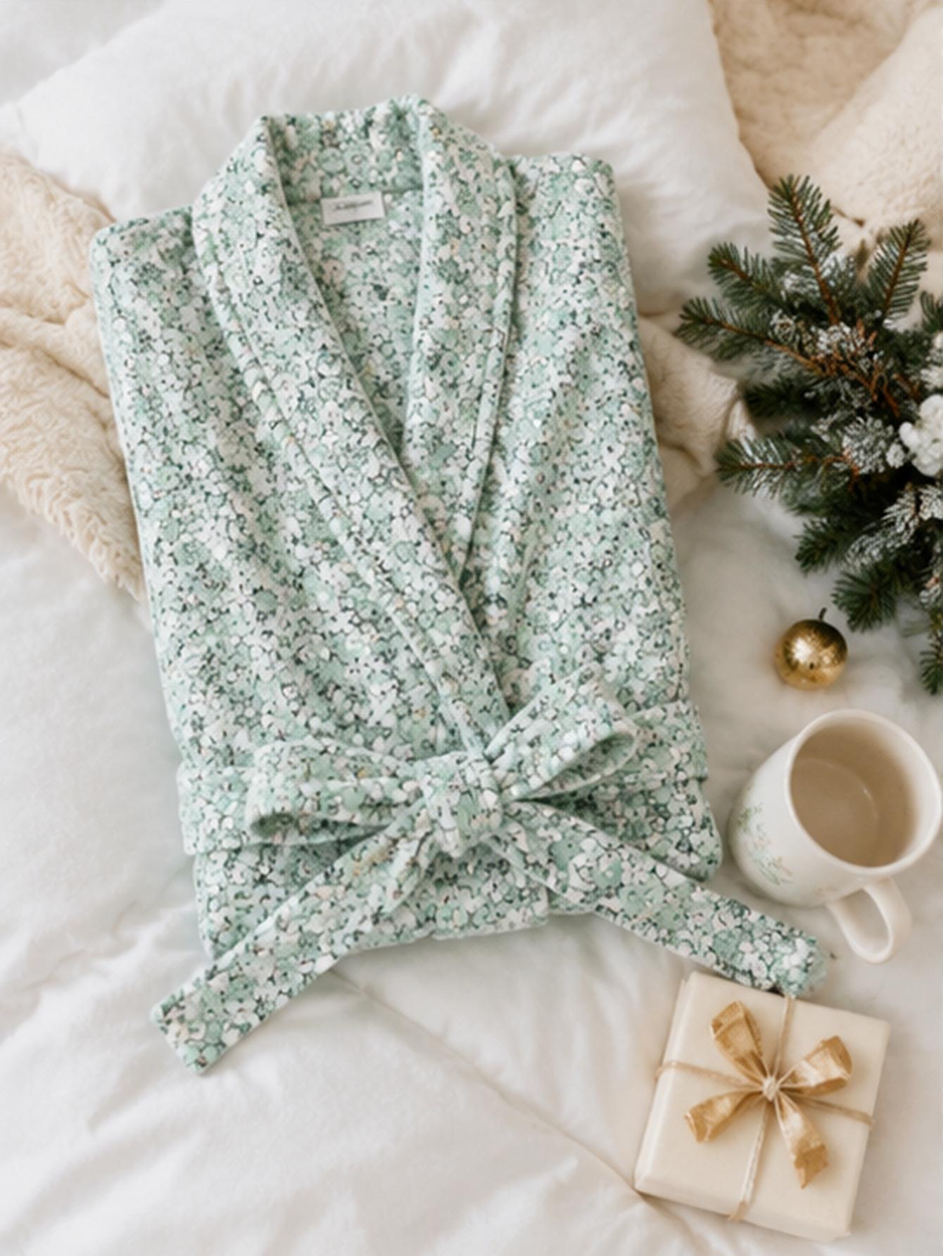 Women Plus Size Green Ditsy Fl - đánh giá và giá Bathrobe