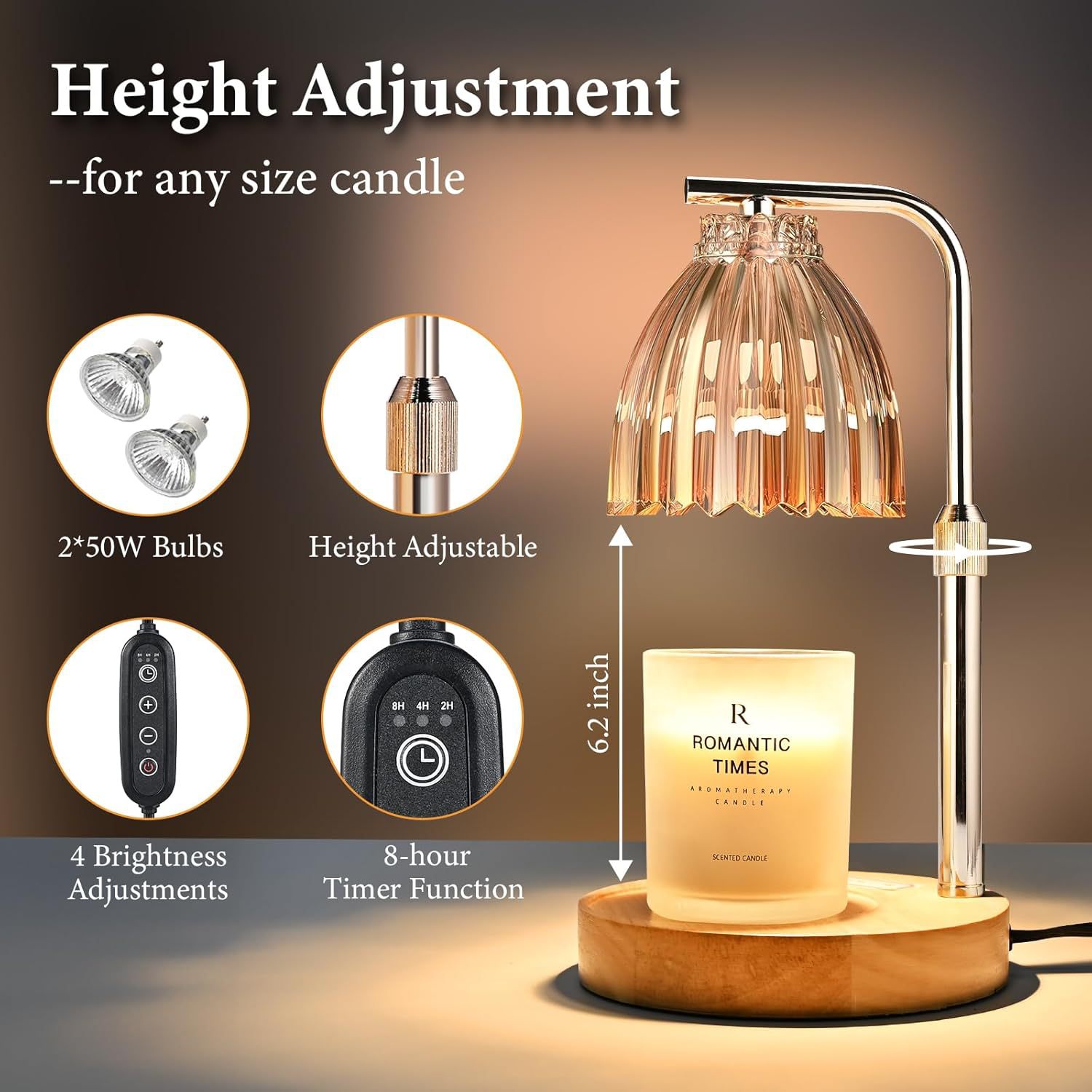 Adjustable Height Aromatherapy - đánh giá và giá Wax Warmer